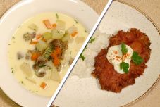 Karalábéleves csirkeaprólékkal és erdélyi „borzacska” színes bundában a hétvégére