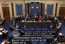A szenátus megszavazta: nem alkotmányellenes a Trump ellen indított eljárás