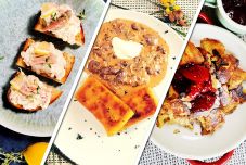 Füstölt pisztráng kenegető, szegfűgomba-paprikás puliszkával és császármorzsa a hétvégére