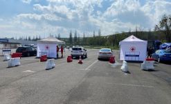 „Zöld pénteken” a kerékpárosokat is beoltják a dévai drive-thru oltóközpontban