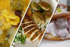 Salátaleves, pulykamellszelet újkrumplival, uborkasalátával és epres linzer a hétvégére