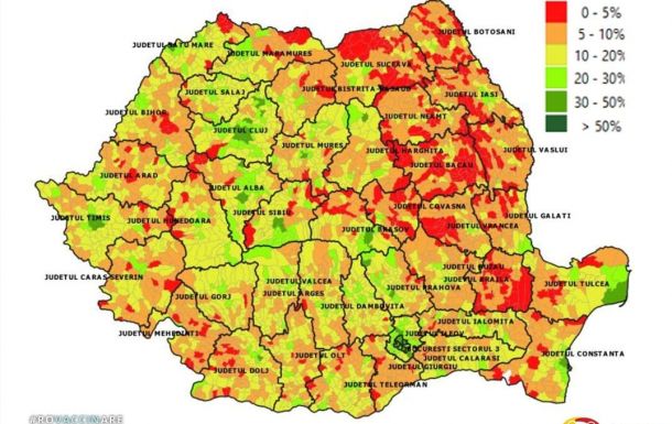 Átoltottsági ranglista: hét erdélyi település van a Top 10-ben