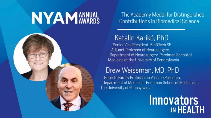 Karikó Katalin a New York-i Orvosi Akadémia egyik idei díjazottja