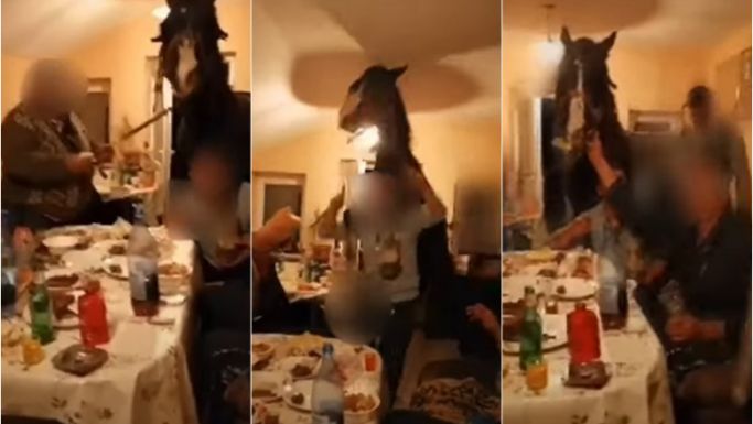 Nem elég, hogy tiltott partit szerveztek, de még a lovat is behívták a buliba