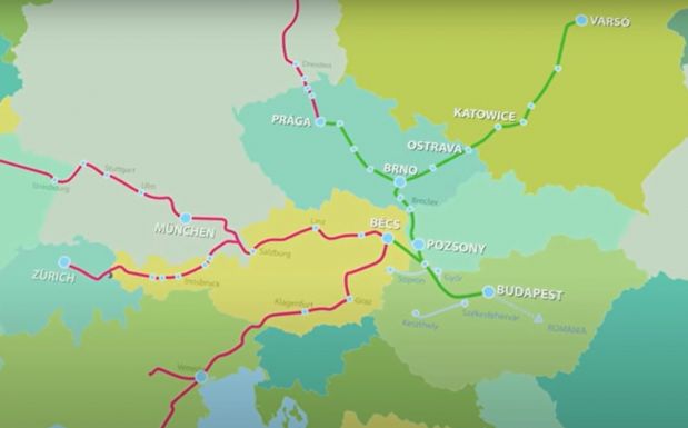 Bécs és Székesfehérvár felé is leágazhat majd a Budapest-Varsó gyorsvasút