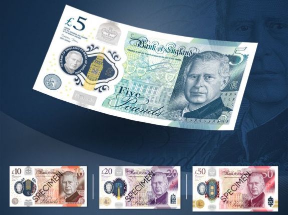 Bemutatta a Bank of England a III. Károly király portréját ábrázoló fontbankjegyeket