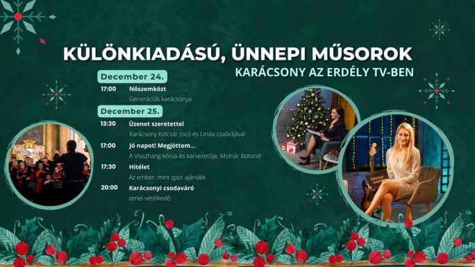 Gazdag műsorkínálattal készül karácsonyra az Erdély TV