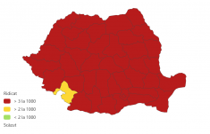 Bukarestben, illetve Bihar, Kolozs és Temes megyében a legnagyobb a fertőzöttség