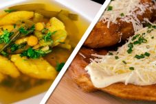 Cukorborsóleves zsenge zöldségekkel és lángos a hétvégére