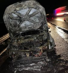 Kiégett egy gépkocsi az Arad és Temesvár közötti autópályán