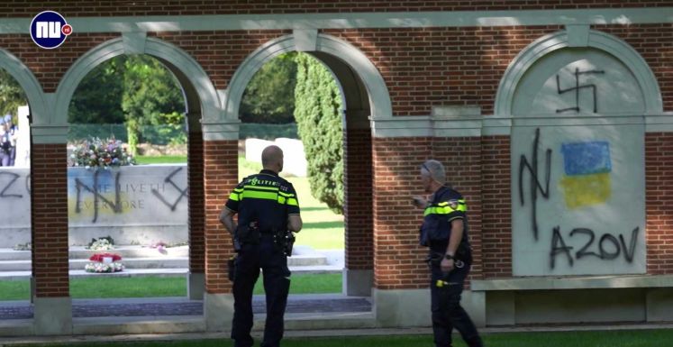 Oroszellenes szövegekkel és horogkeresztekkel csúfítottak el egy hollandiai temetőt