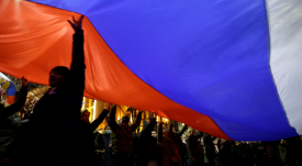 Szerbiában Oroszország mellett tüntettek