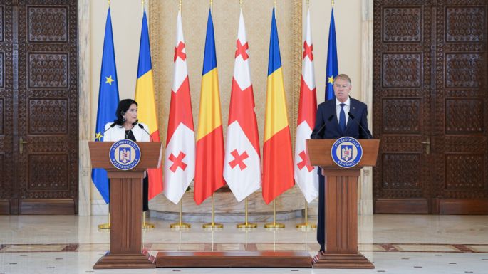 A georgiai elnököt fogadta Klaus Iohannis a Cotroceni-palotában
