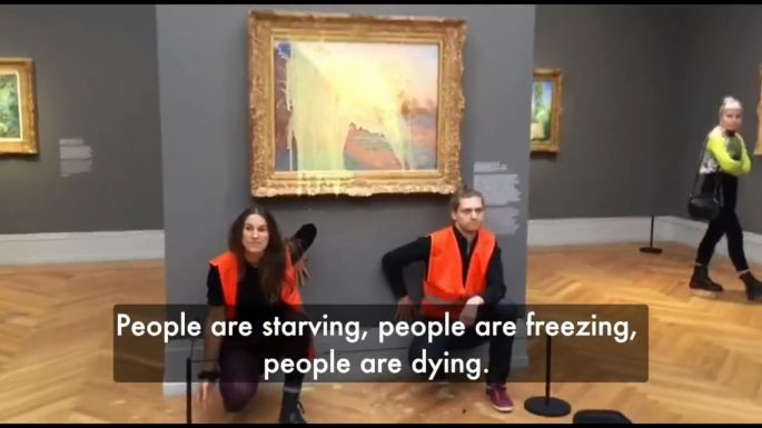 Krumplipürével öntötték le Claude Monet 110 millió dolláros festményét