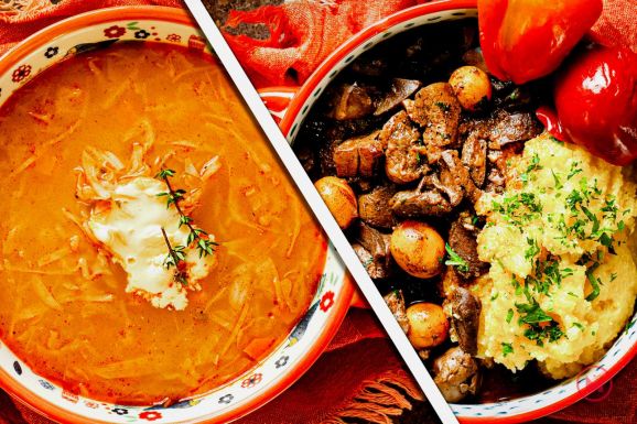 Káposztaleves hús nélkül és szárnyasaprólék puliszkával a hétvégére