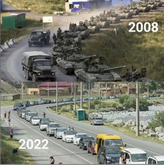 Sokatmondó fotó terjed a közösségi médiában a bevonulás elől menekülő oroszokról