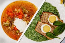 Parasztcsorba és Stefánia szelet spenótfőzelékkel a hétvégére