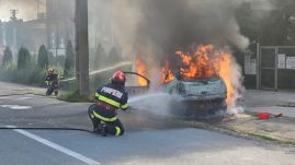 Teljesen kiégett egy személyautó Székelyudvarhelyen