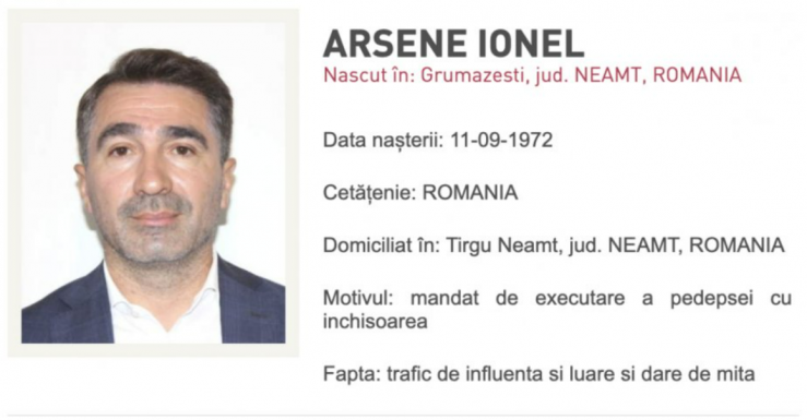 Országos körözést adtak ki a Neamţ megyei tanács börtönre ítélt elnökére