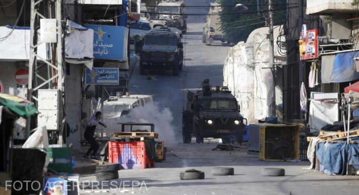 Tűzharc tört ki hétfő hajnalban izraeli katonák és palesztin fegyveresek között