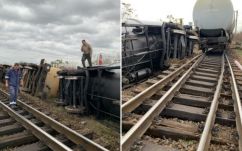 Arad: 25 ezer liter gázolaj ömlött ki, miután kisiklott egy vonat