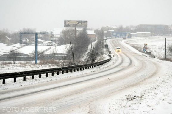 Ítéletidő Dél-Romániában: lezárták az A2-es autópályát a havazás miatt