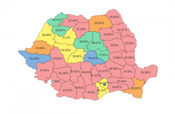Románia politikai térképe: a három szélsőséges párt együtt 32%-ot szerzett – 3 megyében győztek