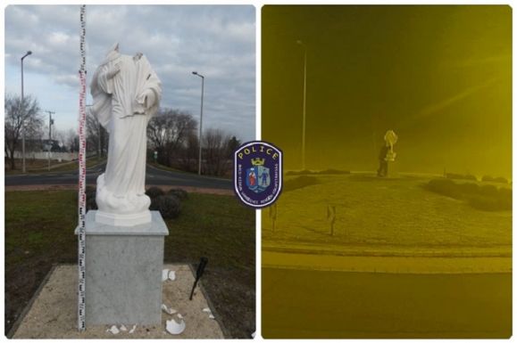 Őrizetbe vették a romániai férfit, aki lefejezte a dunavecsei Szűzanya-szobrot (VIDEÓ)
