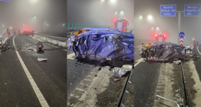 Csodával határos túlélés – 180 felletti sebességgel csapódott a szalagkorlátnak egy kezdő sofőr