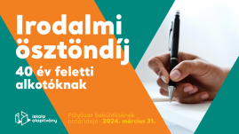 Negyven év feletti alkotóknak hirdet irodalmi ösztöndíjat az Iskola Alapítvány