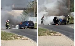 Lángba borult egy személygépkocsi Feleken (VIDEÓ)