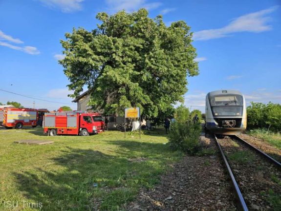 Kigyulladt egy mozdony Temes megyében