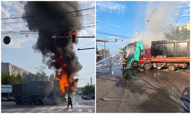 Súlyos baleset: az útkereszteződésben gyulladt ki egy kamion