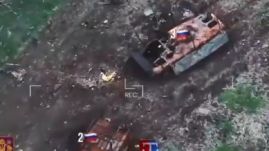 „Út a pokolba” – elégett orosz tankokról tettek közzé videót az ukránok (VIDEÓ)