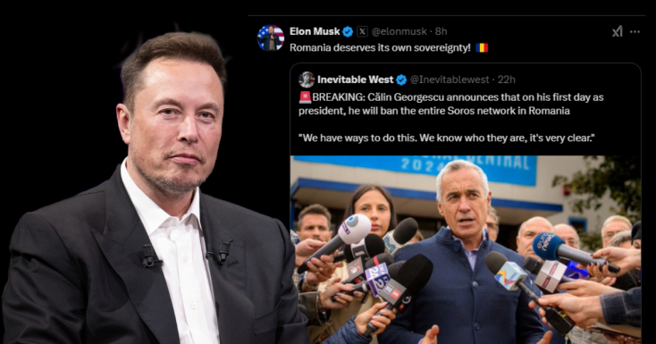 Elon Musk megosztotta az X-en Georgescu nyilatkozatát