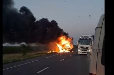 Szörnyű baleset – egy sofőr szénné égett