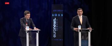 Elnökjelöltek vitája: összecsapott Nicușor Dan és George Simion