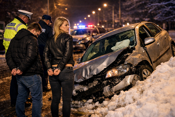 Láncbaleset lett egy részeg pár autóvezetési „tanfolyamából”