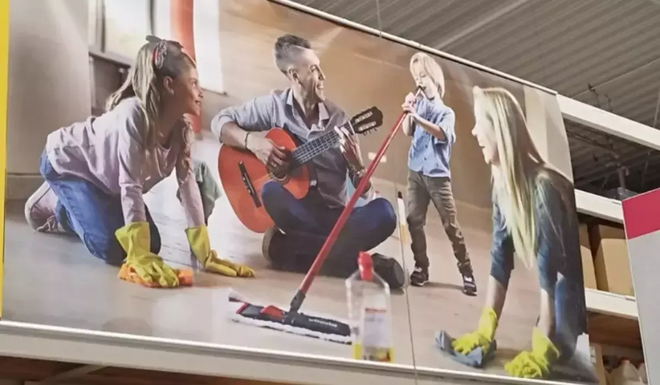 Takarító nők, szórakozó férfiak – Felborzolta a kedélyeket a Leroy Merlin plakátja