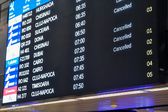 A bukaresti repülőtéren 35 járatot töröltek a közel-keleti események miatt