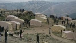 Palesztinok táboroztak le a kelet-jeruzsálemi E1-es zónában
