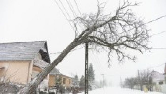 Hatvanezren vannak áram nélkül Bodrogközben a havazás miatt