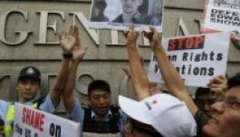 Hongkongban Snowden mellett tüntetnek