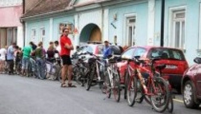 Autómentes bicikliutakért tüntettek Sepsiszentgyörgyön