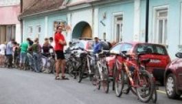 Autómentes bicikliutakért tüntettek Sepsiszentgyörgyön