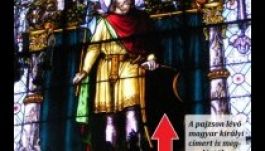 Móc kucsma Szent Lászlón a korona helyén?