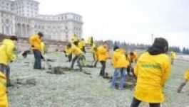 Csákánnyal tüntettek Greenpeace-aktivisták a parlament előtt