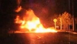 Kigyulladt egy román utasszállító busz a magyar-osztrák határnál