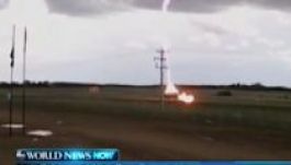 Villám csapott bele egy autóba Kanadában (VIDEÓ)