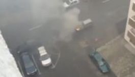 Lángokba borult egy autó Kolozsváron (VIDEÓ)